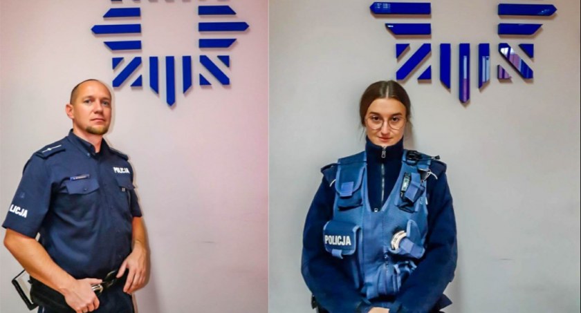 zdjęcie Mł. asp. Sebastiana Dynowskiego i st. post. Wiktorii Kwiatkowskiej