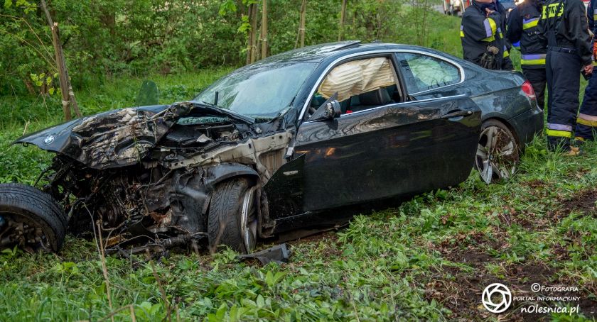 Na sygnale, Wypadek Królewskiej uderzyło drzewo - zdjęcie, fotografia