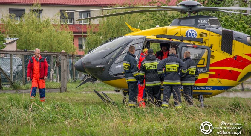 Na sygnale, Ligota Polska upadek drabiny interweniuje VIDEO - zdjęcie, fotografia