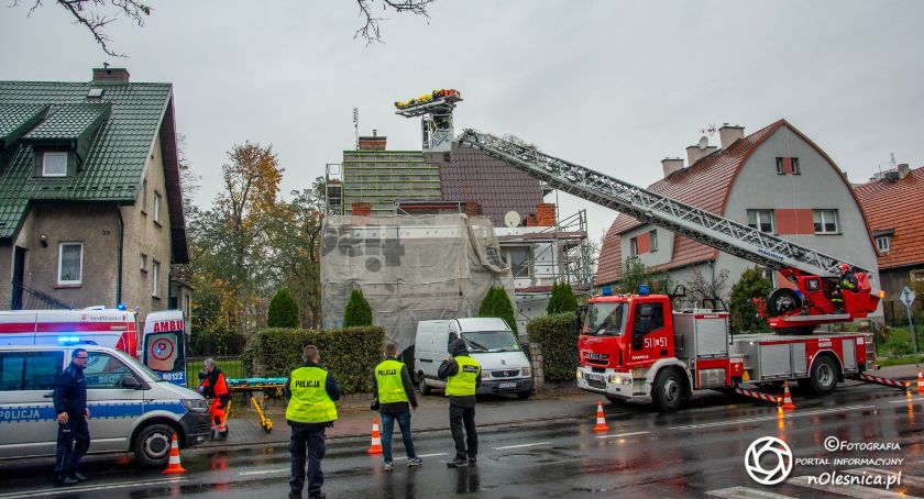 Na sygnale, Sudoła Mężczyzna spadł rusztowania trakcie remontowych - zdjęcie, fotografia