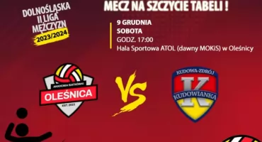 Już w sobotę mecz lidera z wice - liderem w oleśnickiej hali sportowej